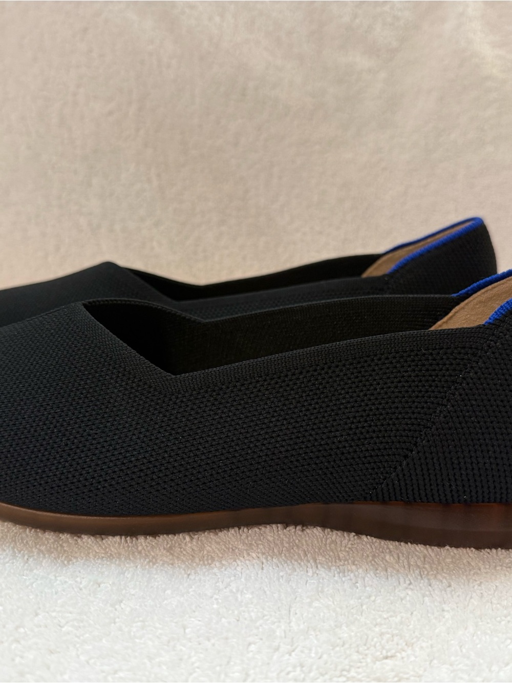Black Knit Slip-On Women’s Shoe with Blue Trim bundle shoes for deeper discount - Picture 6 of 14